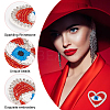 Heart with Evil Eye Embroidered Appliques LS-DIY-WH0401-27-4