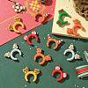 12Pcs 6 Styles Silicone Focal Beads SIL-CJ0002-44-5