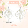 Bowknot Plastic Imitation Pearl Shoe Charms AJEW-WH0348-558B-2