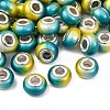 Two Tone Opaque Resin Rondelle European Beads RESI-Z046-02K-1