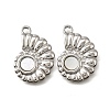 304 Stainless Steel Pave Natural White Shell Pendants STAS-C122-21C-02P-1