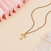 304 Stainless Steel Letter Pendant Necklaces NJEW-LP0001-53T-G-3
