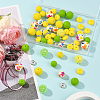 64Pcs Round & Rondelle Food Grade Eco-Friendly Silicone Beads SIL-SP0001-19C-7