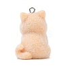 Animal Theme Flocky Opaque Resin Pendants RESI-H042-01P-03-3