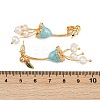 Flower Brass Enamel Dangle Stud Earrings EJEW-K308-07G-3