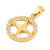 Ion Plating(IP) 304 Stainless Steel Micro Pave Cubic Zirconia Pendants STAS-D112-03G-01-2