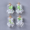 Bear Paw Transparent Glass Pendants GLAA-S181-10A-1