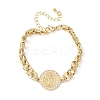 Brass Micro Pave Clear Cubic Zirconia Link Bracelets for Women BJEW-G769-01G-4