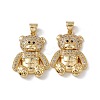 Brass Micro Pave Cubic Zirconia Pendants KK-B061-20G-02-2