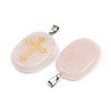 Natural Rose Quartz Pendants G-S392-01D-2