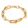 304 Stainless Steel Oval Link  Chain Bracelets for Women Men BJEW-F488-49C-G-4