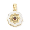 Brass Micro Pave Cubic Zirconia Pendents KK-M303-02G-07-1