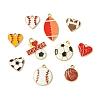 10Pcs 10 Styles Sports Style Balls Alloy Enamel Pendants ENAM-YW0004-55-1