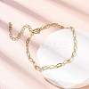 Brass Link Cable Chain Bracelet for Women BJEW-A065-02G-1