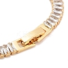 Brass Pave Clear Cubic Zirconia Rectangle Link Bracelets BJEW-B094-11A-G-3