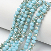 Electroplate Opaque Solid Color Glass Beads Strands EGLA-A034-P8mm-K12-1