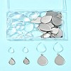 DIY Teardrop 304 Stainless Steel Pendant Making Kits DIY-FS0008-40-9