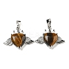 Natural Tiger Eye with Clear Cubic Zirconia Pendants G-G133-02P-24-1