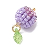 Glass Seed Beaded Berry Fruit Pendants PALLOY-MZ00729-03-4
