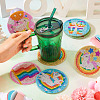 DIY Diamond Painting Rainbow Theme Cup Mat Kits DIAM-TAC0001-02-8