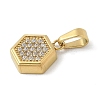 Ion Plating(IP) 304 Stainless Steel Micro Pave Cubic Zirconia Pendants STAS-Z107-02G-05-2
