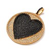 Brass Micro Pave Cubic Zirconia Pendants KK-U076-15G-3
