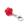 Flower Glass Pendant Decorations HJEW-JM03772-01-5