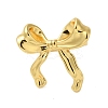 Bowknot Brass Open Cuff Finger Rings for Women RJEW-A048-30G-2