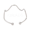 Non-Tarnish 304 Stainless Steel Irregular Circle Open Cuff Bangles STAS-S125-09P-3