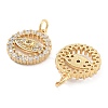Brass Pave Cubic Zirconia Pendants KK-U009-10C-G-2