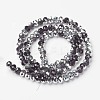 Electroplate Transparent Glass Beads Strands EGLA-A034-T8mm-M11-2