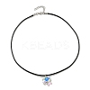 Waxed Cord Necklaces NJEW-P310-03P-01-2
