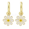 Rack Plating Flower Brass Hoop Earrings EJEW-H016-27G-01-1