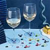 Dog Paw Prints Alloy Enamel Wine Glass Charms AJEW-AB00196-5