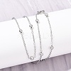 304 Stainless Steel 3MM Round Bead Cable Chain Necklaces for Women NJEW-G177-03A-P-2
