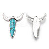 Synthetic Turquoise Pendants FIND-TADZ0001-10AS-2