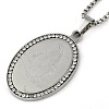 201 Stainless Steel Crystal Rhinestone Religion Virgin Mary Oval Pendant Box Chain Necklaces LS-NJEW-D089-04P-1