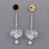Petal Transparent Acrylic Dangle Stud Earrings EJEW-JE03275-3