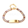 304 Stainless Steel Glass Link Chain Bracelets BJEW-G753-03G-03-4