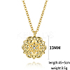 Elegant Brass Clear Cubic Zirconia Flower Pendant Cable Chain Necklaces for Women EP9380-3