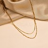 304 Stainless Steel Double-Layer Necklace LS-NJEW-Q321-01G-6