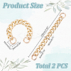 2Pcs Aluminum Curb Chain Purse Strap Extender FIND-HY0004-37LG-2