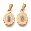 304 Stainless Steel Lady of Guadalupe Pendants STAS-O138-13G-1