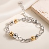 304 Stainless Steel Beads Link Bracelets LS-BJEW-K291-03GP-1