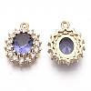 Transparent Faceted Glass Pendants GLAA-R212-15B-2