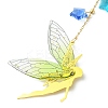 Brass & Transparent Epoxy Resin Fairy Pendant Decoration HJEW-JM02635-01-3