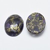 Brass Line Amethyst Cabochons X-G-E464-42F-2