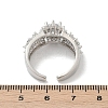 Brass Micro Pave Cubic Zirconia Adjustable Cuff Rings for Women RJEW-C129-04P-5