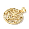 Rack Plating Brass Micro Pave Clear Cubic Zirconia Pendants KK-P267-11G-G-2