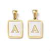 Ion Plating(IP) 304 Stainless Steel Pave Shell Pendants STAS-G327-01G-A-1